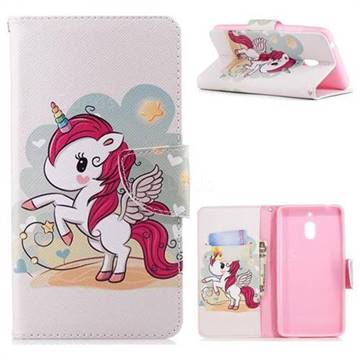 Cloud Star Unicorn Leather Wallet Case for Nokia 2.1