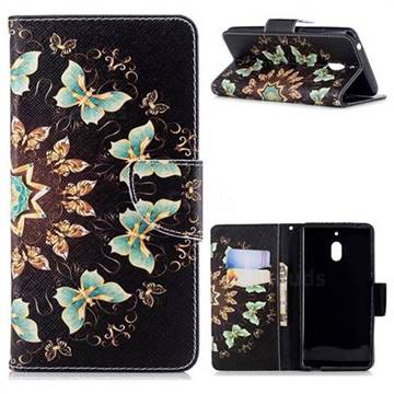 Circle Butterflies Leather Wallet Case for Nokia 2.1