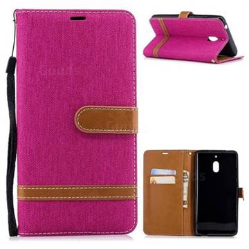 Jeans Cowboy Denim Leather Wallet Case for Nokia 2.1 - Rose