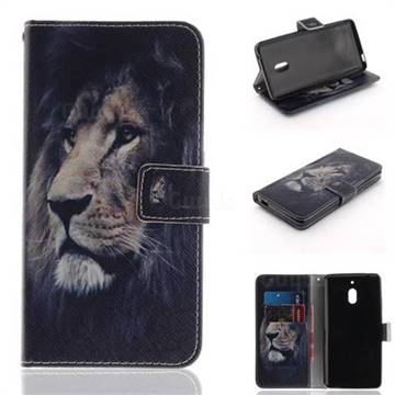 Lion Face PU Leather Wallet Case for Nokia 2.1