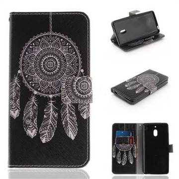 Black Wind Chimes PU Leather Wallet Case for Nokia 2.1