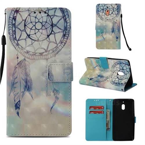 Fantasy Campanula 3D Painted Leather Wallet Case for Nokia 2.1