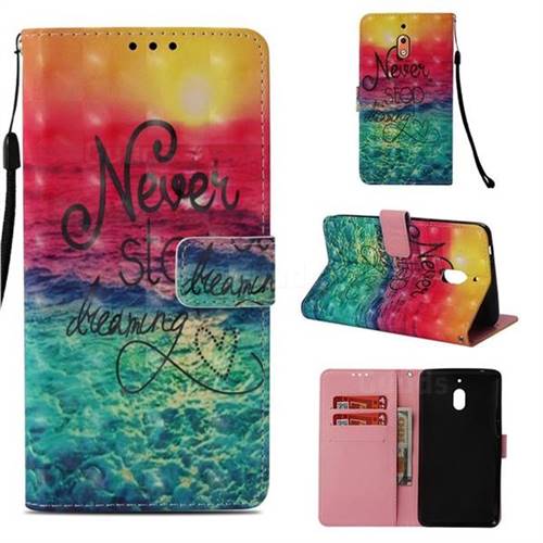 Colorful Dream Catcher 3D Painted Leather Wallet Case for Nokia 2.1
