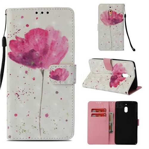 Watercolor 3D Painted Leather Wallet Case for Nokia 2.1