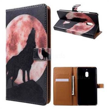 Moon Wolf Leather Wallet Case for Nokia 2.1