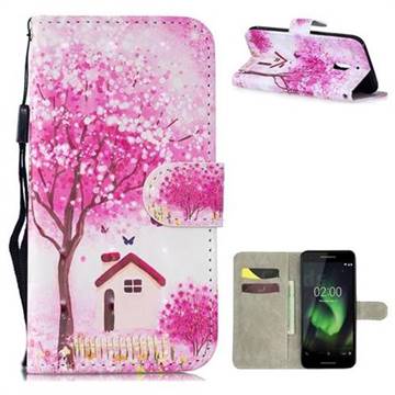 Tree House 3D Painted Leather Wallet Phone Case for Nokia 2.1