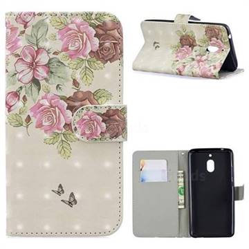 Beauty Rose 3D Painted Leather Phone Wallet Case for Nokia 2.1