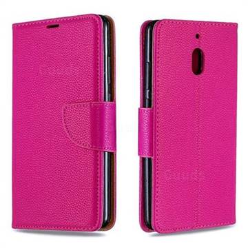 Classic Luxury Litchi Leather Phone Wallet Case for Nokia 2.1 - Rose