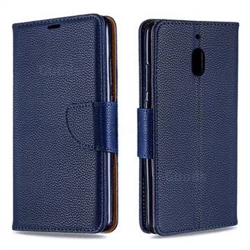 Classic Luxury Litchi Leather Phone Wallet Case for Nokia 2.1 - Blue
