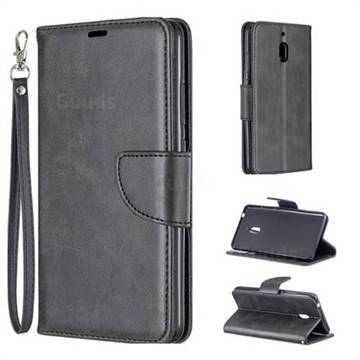 Classic Sheepskin PU Leather Phone Wallet Case for Nokia 2.1 - Black