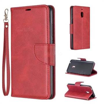 Classic Sheepskin PU Leather Phone Wallet Case for Nokia 2.1 - Red