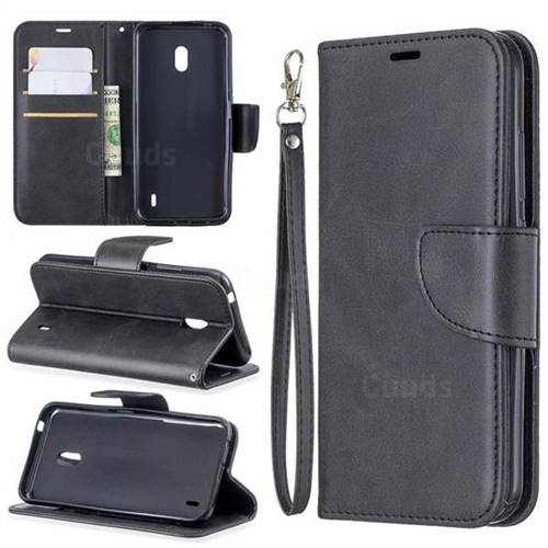 Classic Sheepskin PU Leather Phone Wallet Case for Nokia 2.2 - Black