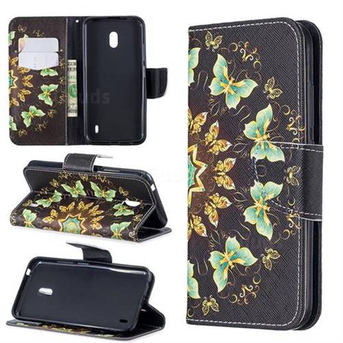 Circle Butterflies Leather Wallet Case for Nokia 2.2