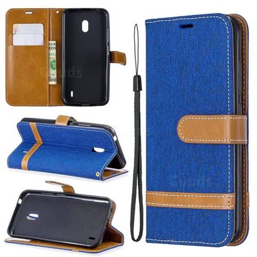 Jeans Cowboy Denim Leather Wallet Case for Nokia 2.2 - Sapphire