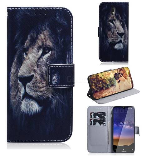 Lion Face PU Leather Wallet Case for Nokia 2.2