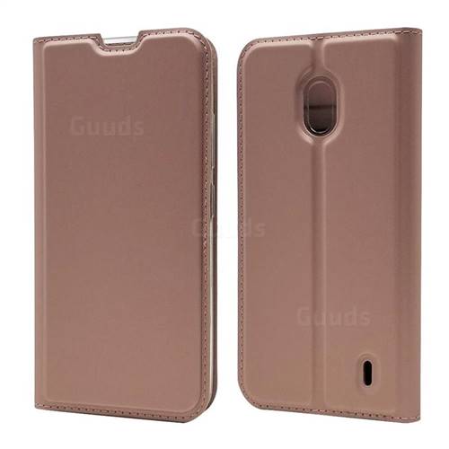 Ultra Slim Card Magnetic Automatic Suction Leather Wallet Case for Nokia 2.2 - Rose Gold