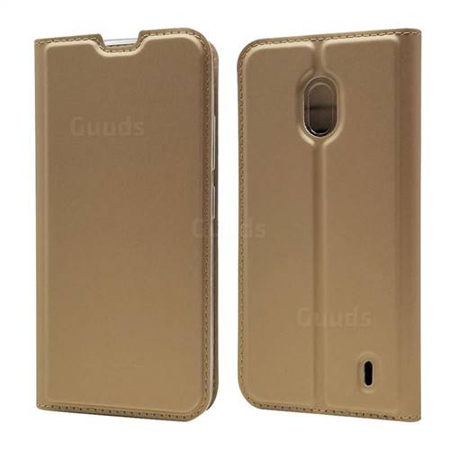 Ultra Slim Card Magnetic Automatic Suction Leather Wallet Case for Nokia 2.2 - Champagne
