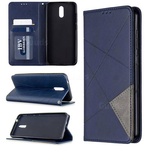 Prismatic Slim Magnetic Sucking Stitching Wallet Flip Cover for Nokia 2.3 - Blue