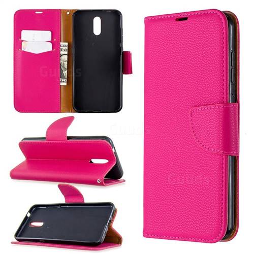 Classic Luxury Litchi Leather Phone Wallet Case for Nokia 2.3 - Rose