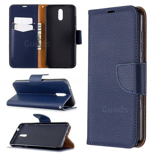 Classic Luxury Litchi Leather Phone Wallet Case for Nokia 2.3 - Blue