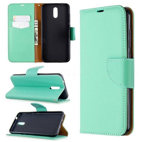 Classic Luxury Litchi Leather Phone Wallet Case for Nokia 2.3 - Green
