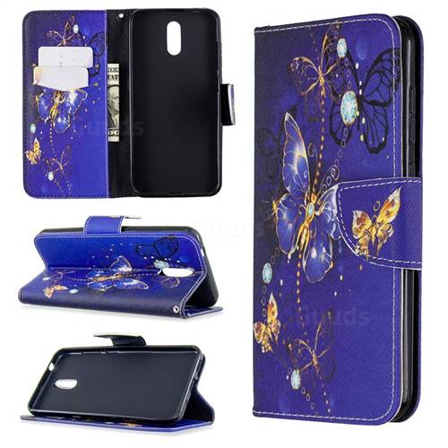 Purple Butterfly Leather Wallet Case for Nokia 2.3