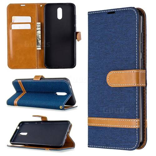 Jeans Cowboy Denim Leather Wallet Case for Nokia 2.3 - Dark Blue