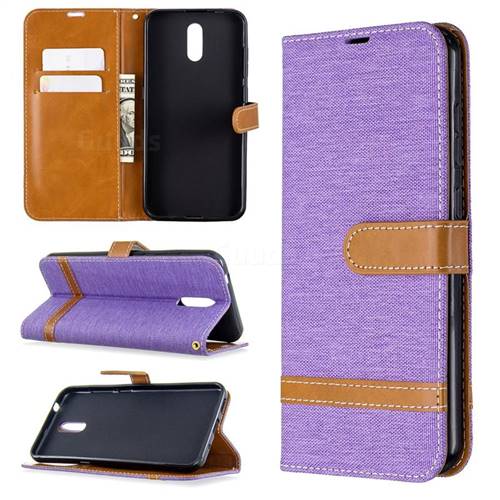 Jeans Cowboy Denim Leather Wallet Case for Nokia 2.3 - Purple