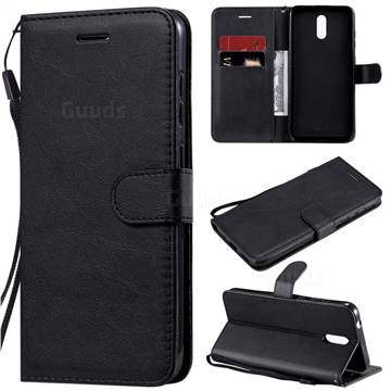 Retro Greek Classic Smooth PU Leather Wallet Phone Case for Nokia 2.3 - Black