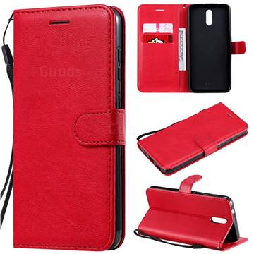 Retro Greek Classic Smooth PU Leather Wallet Phone Case for Nokia 2.3 - Red