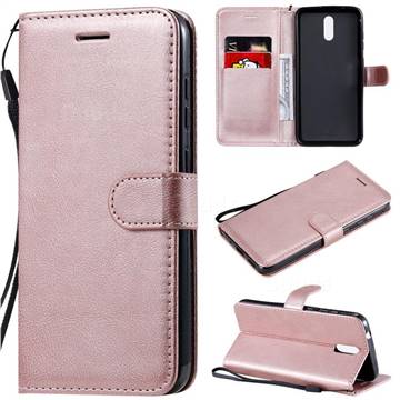 Retro Greek Classic Smooth PU Leather Wallet Phone Case for Nokia 2.3 - Rose Gold