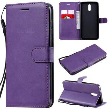 Retro Greek Classic Smooth PU Leather Wallet Phone Case for Nokia 2.3 - Purple