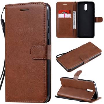 Retro Greek Classic Smooth PU Leather Wallet Phone Case for Nokia 2.3 - Brown