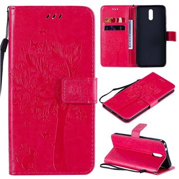 Embossing Butterfly Tree Leather Wallet Case for Nokia 2.3 - Rose