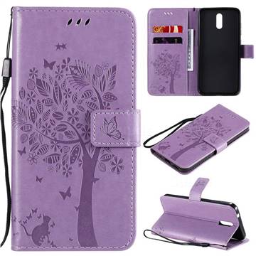 Embossing Butterfly Tree Leather Wallet Case for Nokia 2.3 - Violet