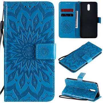 Embossing Sunflower Leather Wallet Case for Nokia 2.3 - Blue