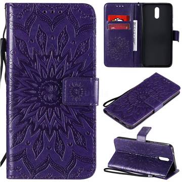 Embossing Sunflower Leather Wallet Case for Nokia 2.3 - Purple