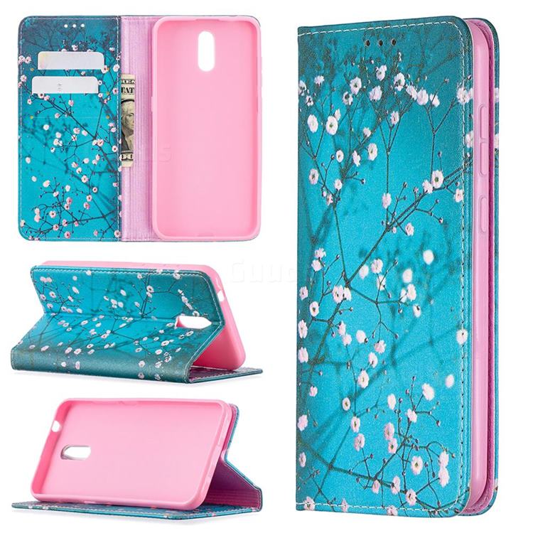 Plum Blossom Slim Magnetic Attraction Wallet Flip Cover for Nokia 2.3