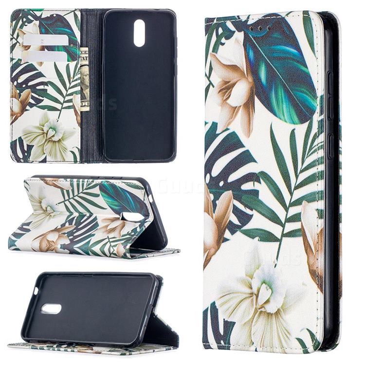 Flower Leaf Slim Magnetic Attraction Wallet Flip Cover for Nokia 2.3