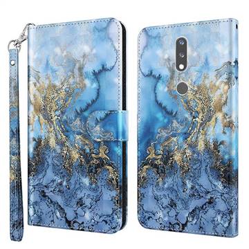 Milky Way Marble 3D Painted Leather Wallet Case for Nokia 2.4