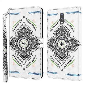 Mandala Totem 3D Painted Leather Wallet Case for Nokia 2.4