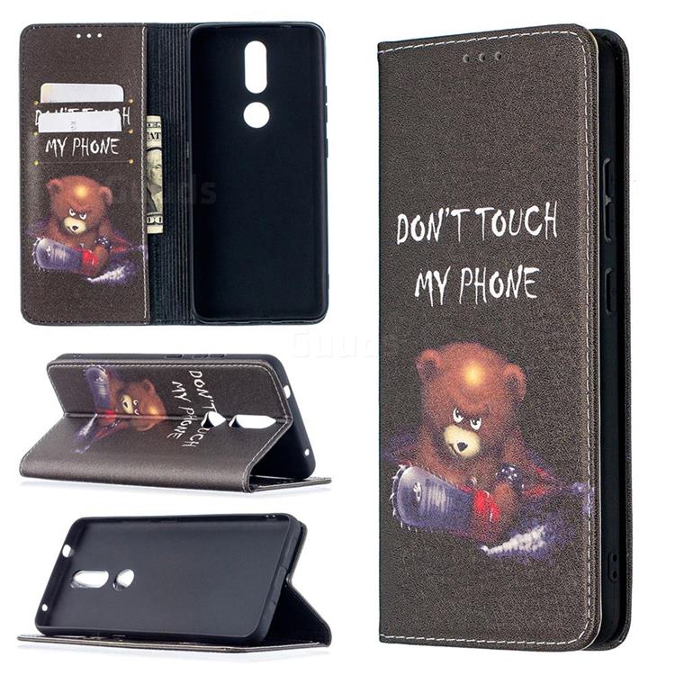 Chainsaw Bear Slim Magnetic Attraction Wallet Flip Cover for Nokia 2.4