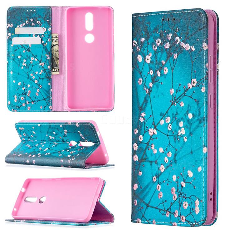 Plum Blossom Slim Magnetic Attraction Wallet Flip Cover for Nokia 2.4