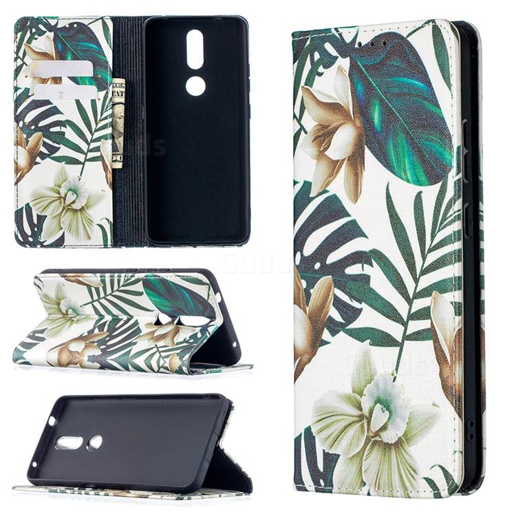 Flower Leaf Slim Magnetic Attraction Wallet Flip Cover for Nokia 2.4