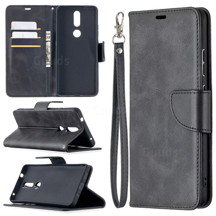 Classic Sheepskin PU Leather Phone Wallet Case for Nokia 2.4 - Black