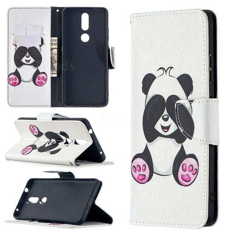 Lovely Panda Leather Wallet Case for Nokia 2.4