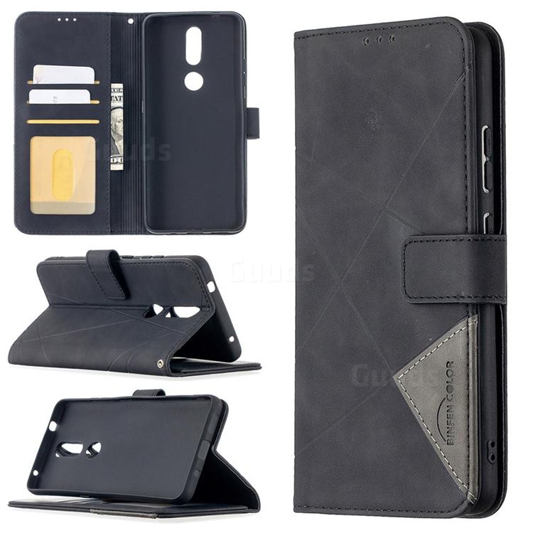 Binfen Color BF05 Prismatic Slim Wallet Flip Cover for Nokia 2.4 - Black