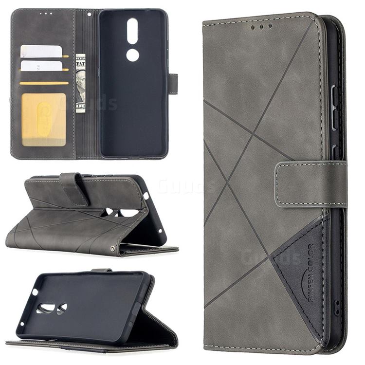 Binfen Color BF05 Prismatic Slim Wallet Flip Cover for Nokia 2.4 - Gray