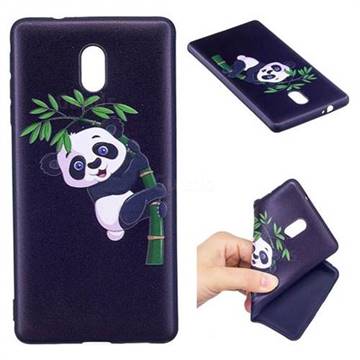 Bamboo Panda 3D Embossed Relief Black Soft Back Cover for Nokia 3 Nokia3
