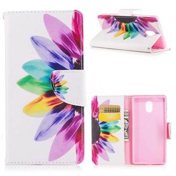 Seven-color Flowers Leather Wallet Case for Nokia 3 Nokia3